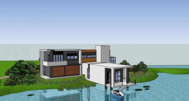 Sketchup别墅模型|山地临湖别墅,现代风格 Sketchup别墅模型|山地临湖别墅,现代风格