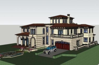 Sketchup别墅模型|独栋别墅，西班牙，古典风格，地中海-BIM建筑网