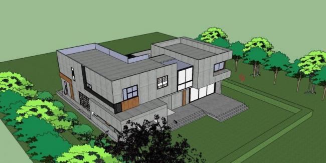 Sketchup别墅模型|独栋别墅,现代风格 Sketchup别墅模型|独栋别墅,现代风格