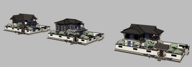 Sketchup别墅模型|独栋别墅,东南亚风格 Sketchup别墅模型|独栋别墅,东南亚风格