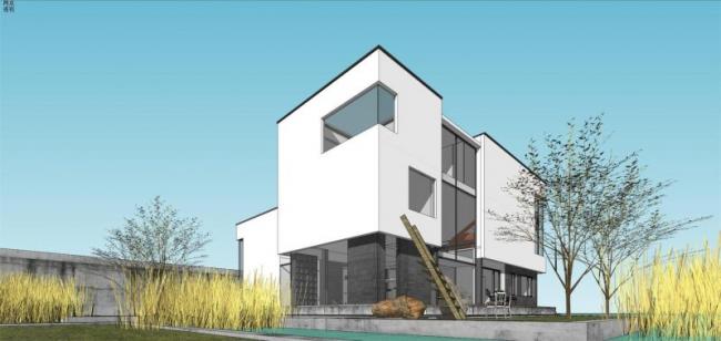 Sketchup别墅模型|独栋别墅,现代风格 Sketchup别墅模型|独栋别墅,现代风格