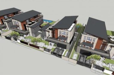 Sketchup别墅模型|联排别墅，新中式风格-BIM建筑网