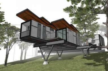 Sketchup别墅模型|集装箱住宅别墅，现代风格-BIM建筑网