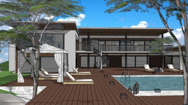 Sketchup别墅模型|独栋别墅,现代风格 Sketchup别墅模型|独栋别墅,现代风格