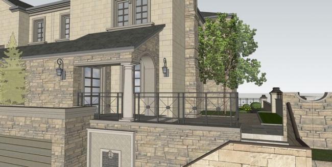 Sketchup别墅模型|双拼别墅,法式古典风格 Sketchup别墅模型|双拼别墅,法式古典风格