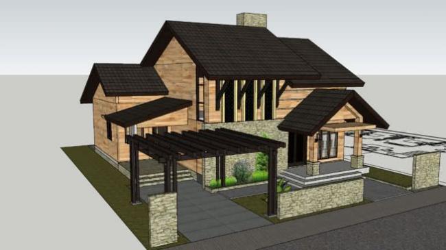 Sketchup别墅模型|独栋别墅,古典风格 Sketchup别墅模型|独栋别墅,古典风格