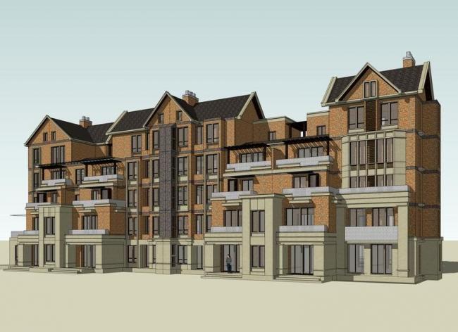 Sketchup别墅模型|叠拼别墅,英式古典风格 Sketchup别墅模型|叠拼别墅,英式古典风格