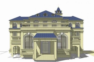 Sketchup别墅模型|联排别墅，叠拼，欧式风格，古典风格-BIM建筑网