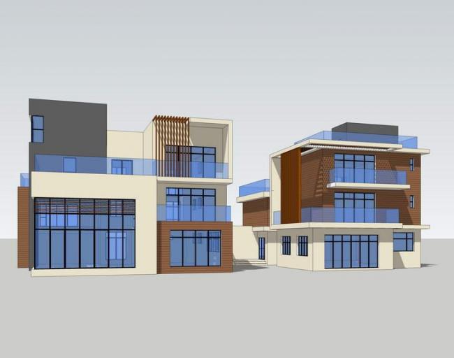 Sketchup别墅模型|独栋别墅,现代风格 Sketchup别墅模型|独栋别墅,现代风格