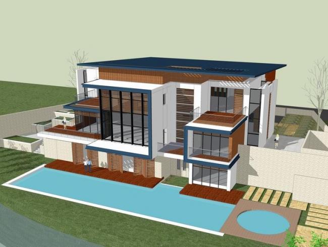 Sketchup别墅模型|独栋别墅,现代风格 Sketchup别墅模型|独栋别墅,现代风格