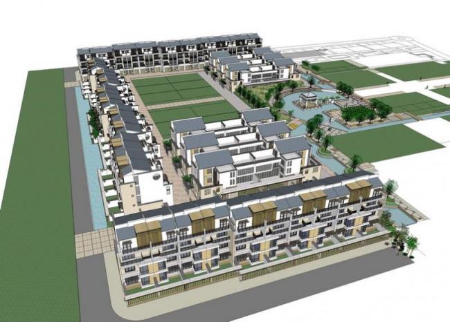 Sketchup别墅模型|别墅群,新中式风格 Sketchup别墅模型|别墅群,新中式风格