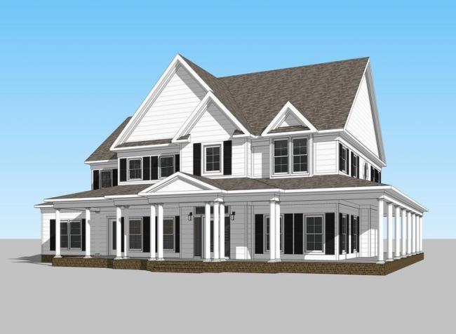 Sketchup别墅模型|独栋别墅,美式风格 Sketchup别墅模型|独栋别墅,美式风格