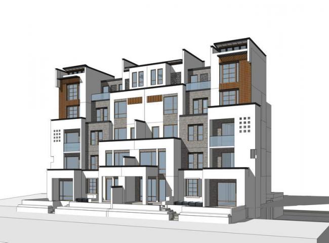 Sketchup别墅模型|叠拼别墅,新中式风格 Sketchup别墅模型|叠拼别墅,新中式风格