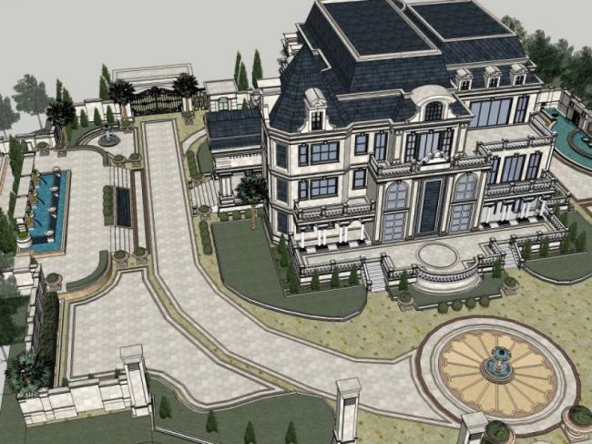 Sketchup别墅模型|叠拼别墅,古典风格 Sketchup别墅模型|叠拼别墅,古典风格