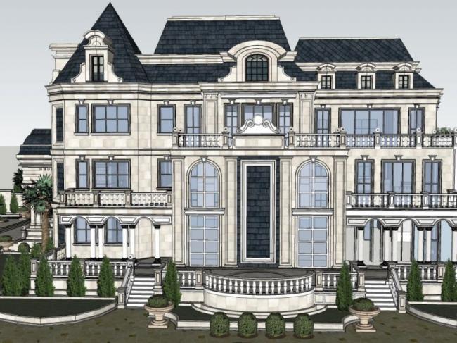Sketchup别墅模型|叠拼别墅,古典风格 Sketchup别墅模型|叠拼别墅,古典风格