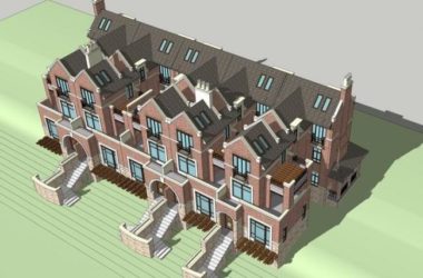 Sketchup别墅模型|联排别墅，英式风格，古典风格-BIM建筑网