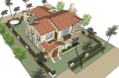 Sketchup别墅模型|独栋别墅，西班牙风格，古典风格-BIM建筑网