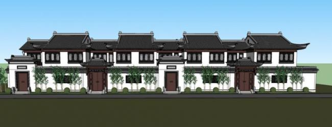 Sketchup别墅模型|合院别墅,中式风格 Sketchup别墅模型|合院别墅,中式风格