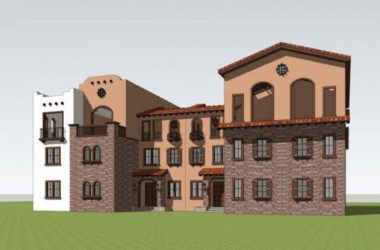 Sketchup别墅模型|联排别墅，西班牙风格，古典风格-BIM建筑网