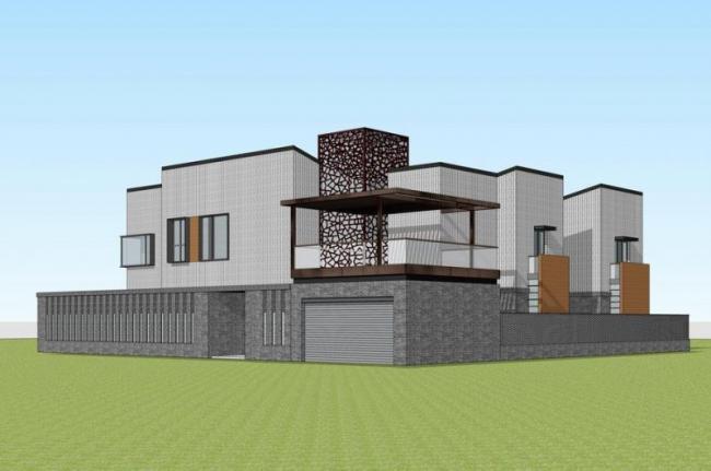 Sketchup别墅模型|独栋别墅,新中式风格 Sketchup别墅模型|独栋别墅,新中式风格