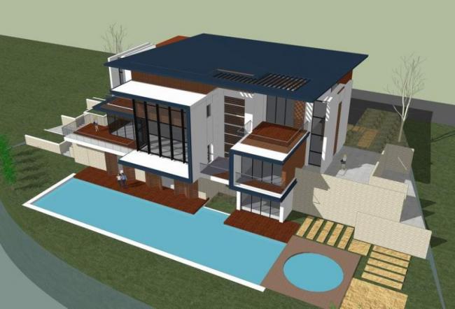 Sketchup别墅模型|独栋别墅,现代风格 Sketchup别墅模型|独栋别墅,现代风格