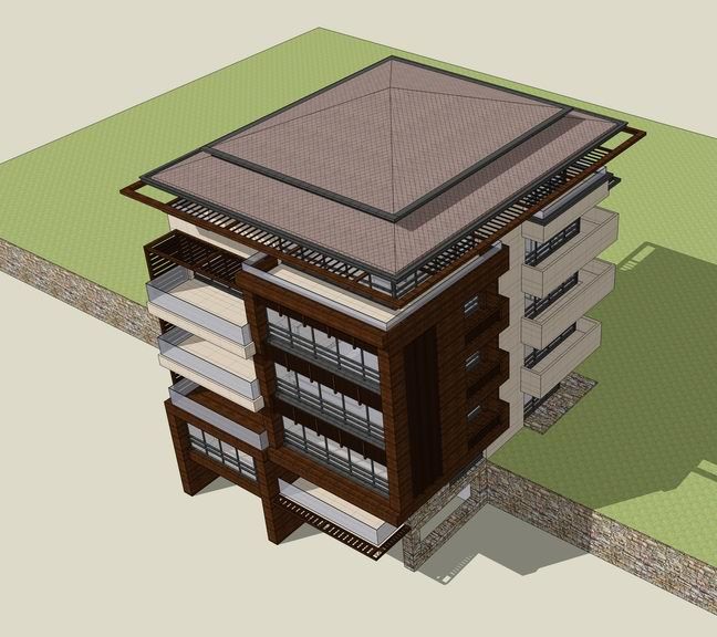 Sketchup别墅模型|多层现代中式别墅 Sketchup别墅模型|多层现代中式别墅