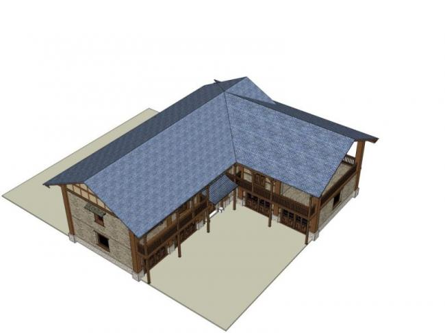 Sketchup别墅模型|独栋别墅,现代中式风格 Sketchup别墅模型|独栋别墅,现代中式风格