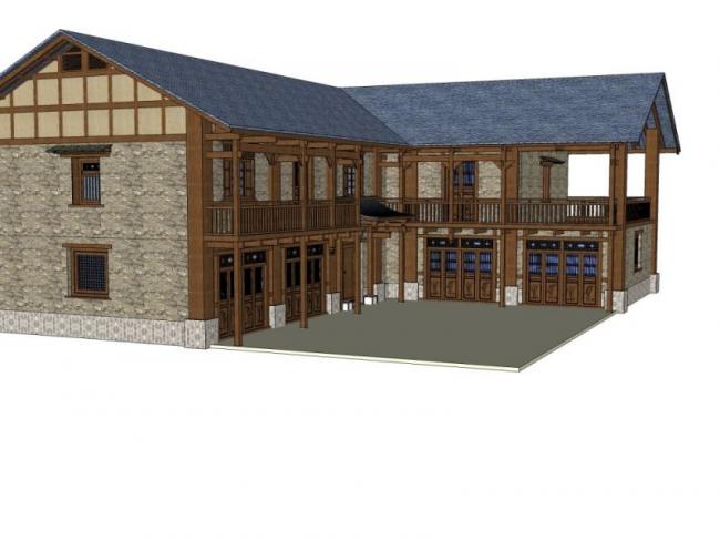 Sketchup别墅模型|独栋别墅,现代中式风格 Sketchup别墅模型|独栋别墅,现代中式风格