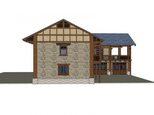 Sketchup别墅模型|独栋别墅,现代中式风格 Sketchup别墅模型|独栋别墅,现代中式风格