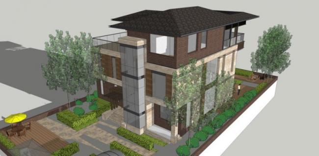 Sketchup别墅模型|独栋别墅,现代风格 Sketchup别墅模型|独栋别墅,现代风格