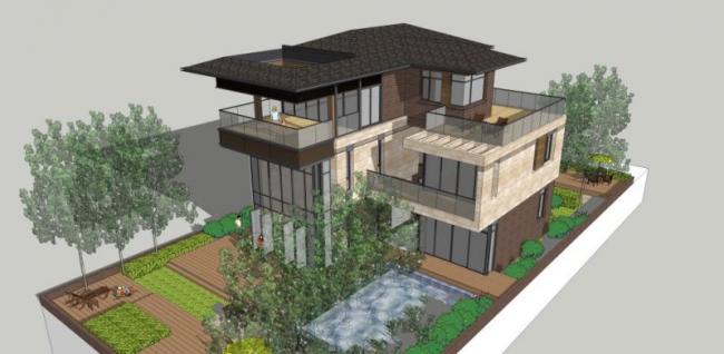 Sketchup别墅模型|独栋别墅,现代风格 Sketchup别墅模型|独栋别墅,现代风格