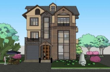 Sketchup别墅模型|叠拼别墅，古典风格-BIM建筑网