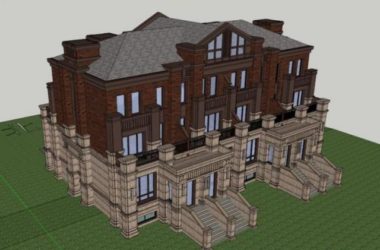 Sketchup别墅模型|叠拼别墅，西方古典风格-BIM建筑网