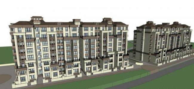 Sketchup别墅模型|联排别墅,新古典风格 Sketchup别墅模型|联排别墅,新古典风格