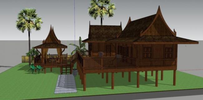 Sketchup别墅模型|南方别墅,古典风格 Sketchup别墅模型|南方别墅,古典风格