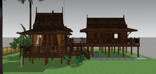 Sketchup别墅模型|南方别墅,古典风格 Sketchup别墅模型|南方别墅,古典风格