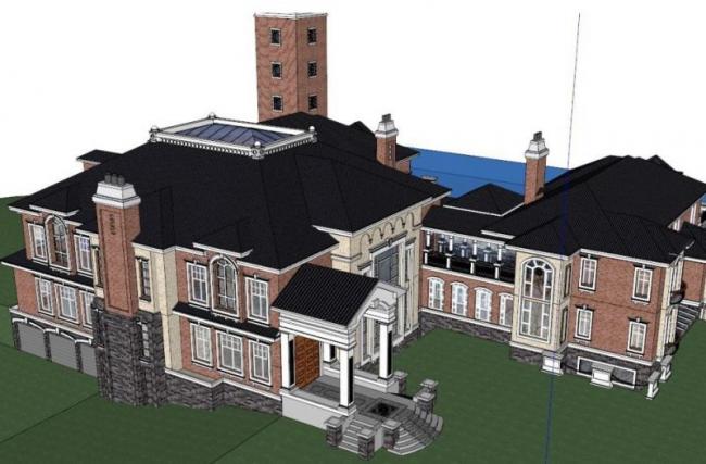 Sketchup别墅模型|叠拼别墅,欧式古典风格 Sketchup别墅模型|叠拼别墅,欧式古典风格