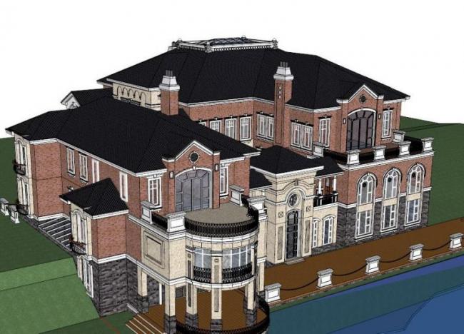 Sketchup别墅模型|叠拼别墅,欧式古典风格 Sketchup别墅模型|叠拼别墅,欧式古典风格