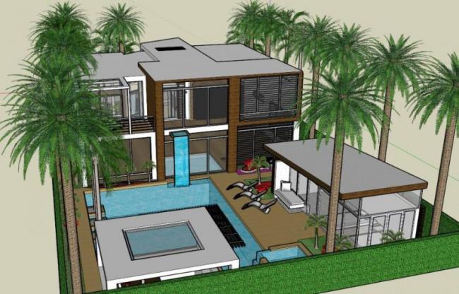 Sketchup别墅模型|独栋别墅,现代风格 Sketchup别墅模型|独栋别墅,现代风格