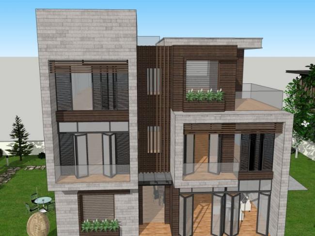 Sketchup别墅模型|独栋别墅,现代风格 Sketchup别墅模型|独栋别墅,现代风格