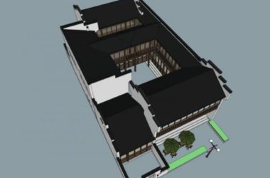 Sketchup别墅模型|四合院，现代中式风格-BIM建筑网