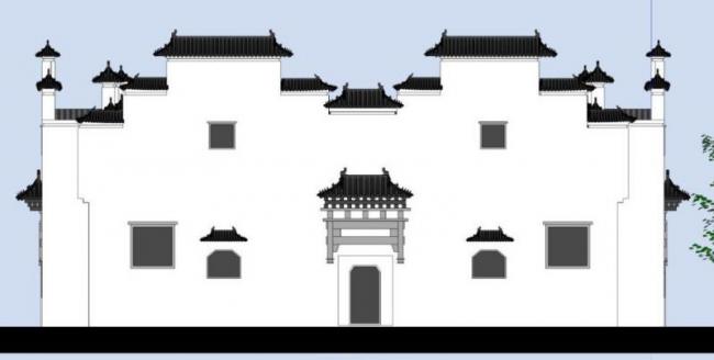 Sketchup别墅模型|多层民居别墅,徽派风格 Sketchup别墅模型|多层民居别墅,徽派风格