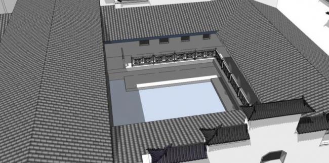 Sketchup别墅模型|多层民居别墅,徽派风格 Sketchup别墅模型|多层民居别墅,徽派风格