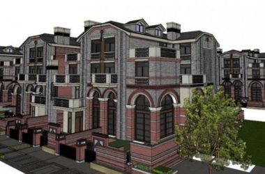 Sketchup别墅模型|联排别墅，现代风格-BIM建筑网