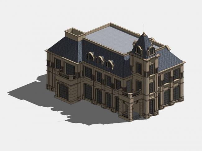 Sketchup别墅模型|多层别墅,古典风格 Sketchup别墅模型|多层别墅,古典风格