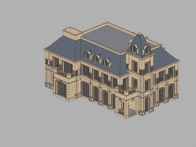 Sketchup别墅模型|多层别墅,古典风格 Sketchup别墅模型|多层别墅,古典风格