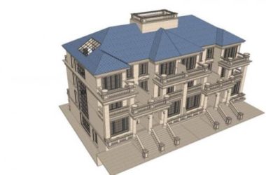 Sketchup别墅模型|叠拼别墅，古典风格-BIM建筑网