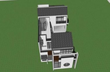 Sketchup别墅模型|独栋别墅，中式风格-BIM建筑网