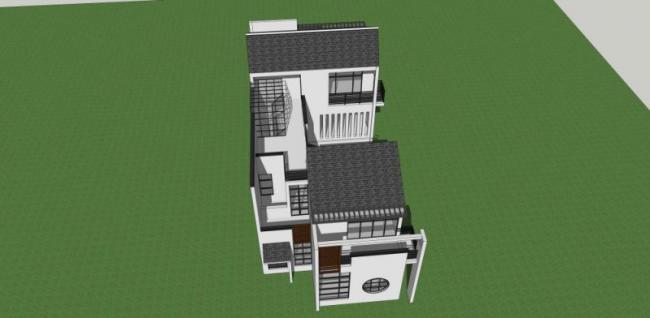 Sketchup别墅模型|独栋别墅,中式风格 Sketchup别墅模型|独栋别墅,中式风格