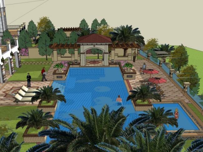 Sketchup别墅模型|叠拼别墅,古典风格 Sketchup别墅模型|叠拼别墅,古典风格